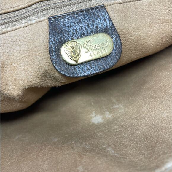 Gucci Vintage GG Monogram Logo PVC Leather Shoulder Bag Beige Brown - Picture 14 of 16